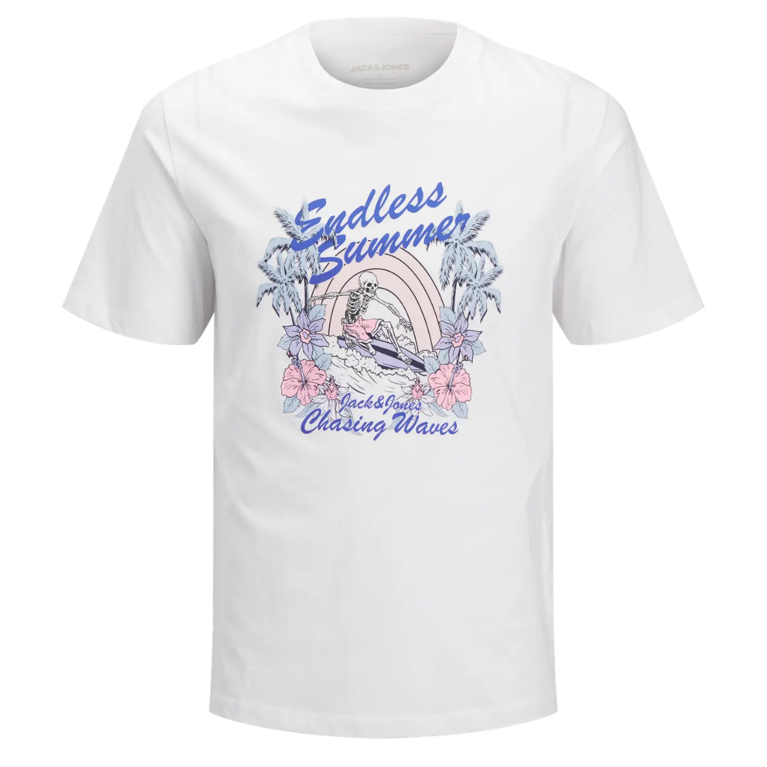 J&J Bela Muška Majica JJKING TEE SS CREW NECK